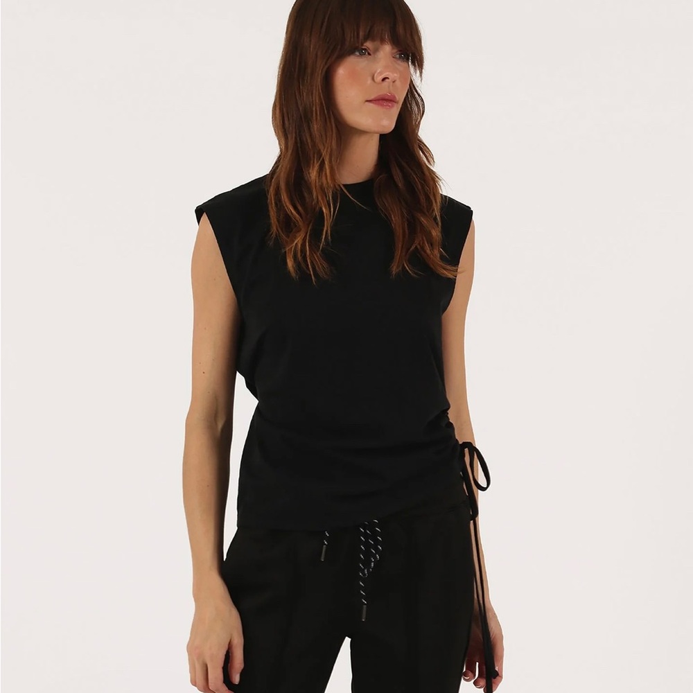 Pam & Gela Side Ruched Muscle Tee